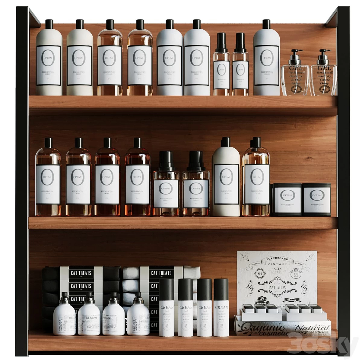 Collection of cosmetics for beauty salons or bathroom