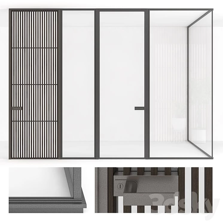 Stained-glass doors Rimadesio Spazio (Sail, Zen)