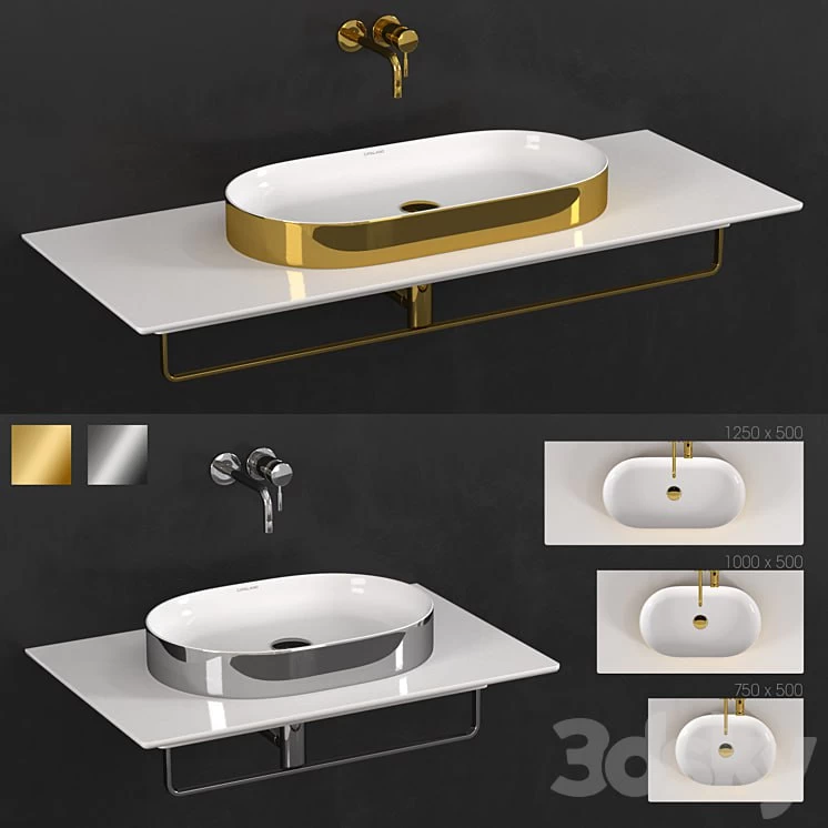 Ceramica Catalano Horizon Washbasin Gold-White + Silver-White