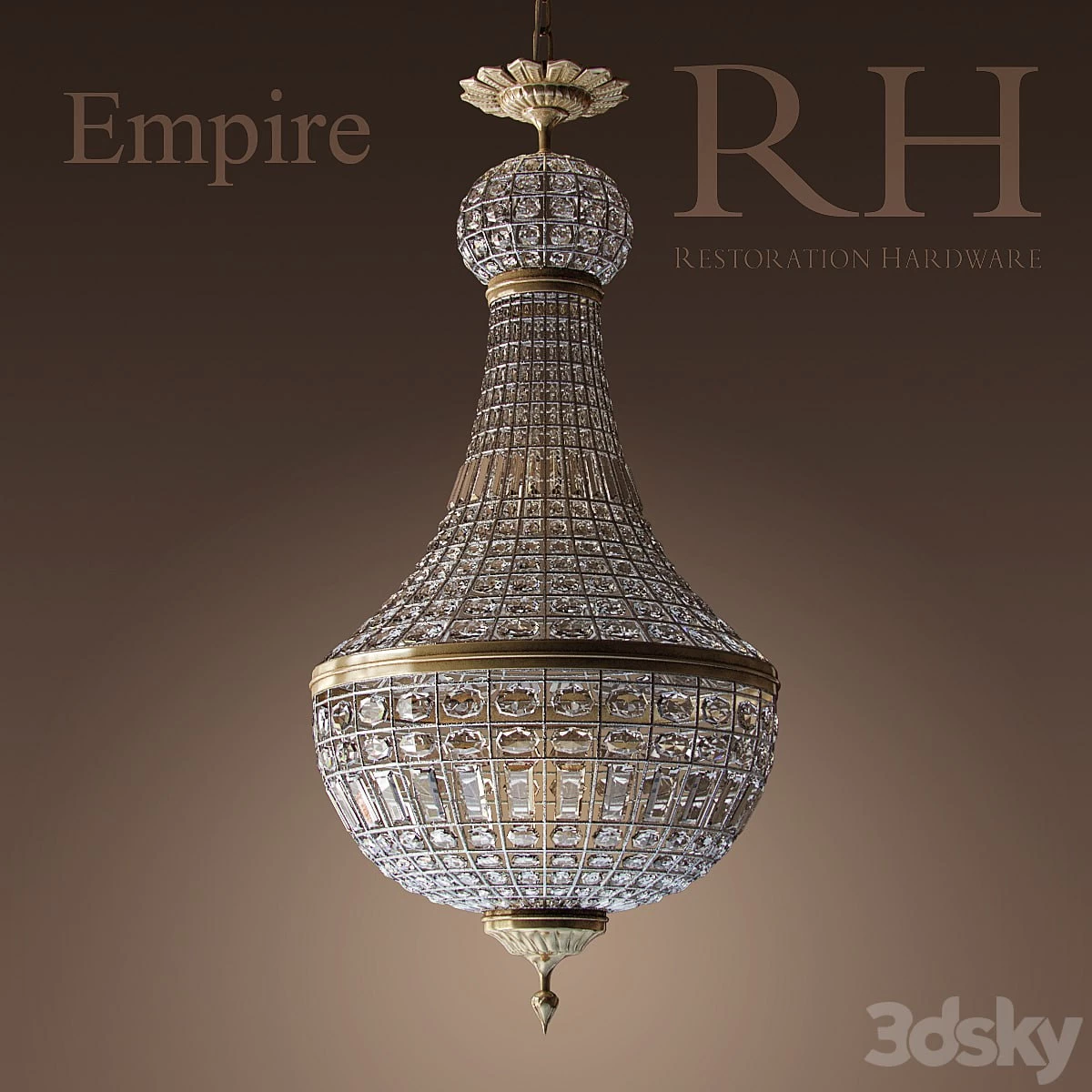 RH mpire crystal chandelier