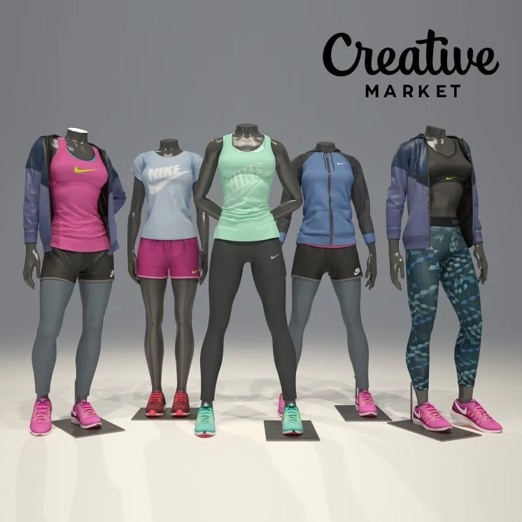 Creative Market Female Mannequin Nike Pack 1