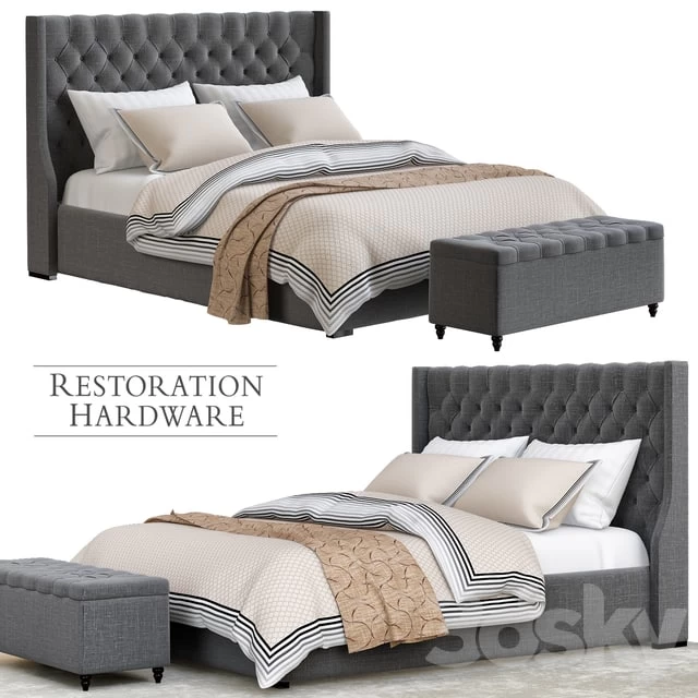 Restoration hardware gray bedroom