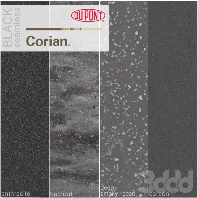 Dupont Corian Kitchen Countertops Black 1# corian